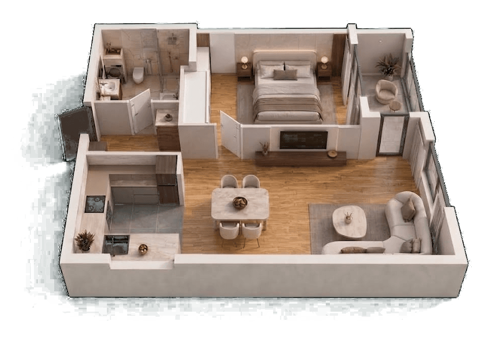 Two-room — axonometric view