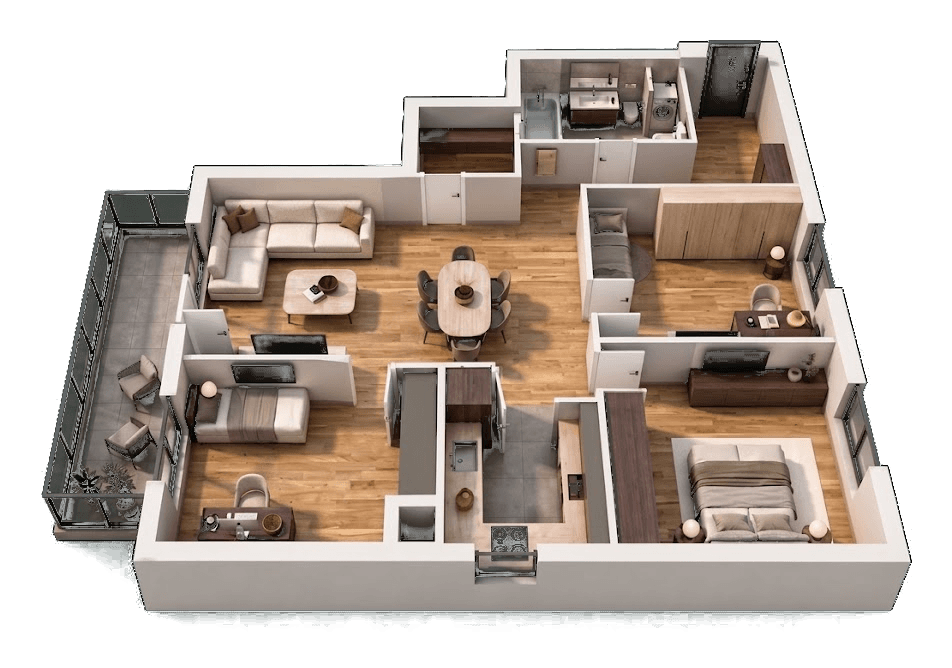 3.5-room — axonometric view